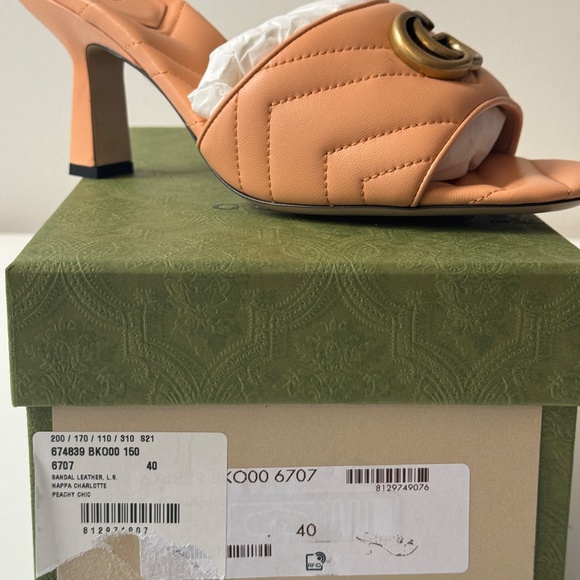size 40 - GUCCI GG MARMONT DOUBLE G Sandals slide peach pink - Picture 9 of 9